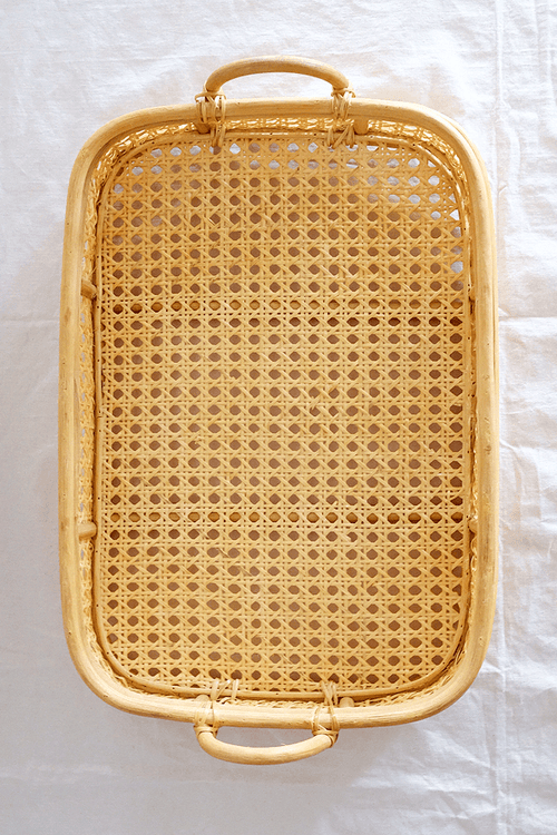 Bong Cane-Woven Rattan Tray