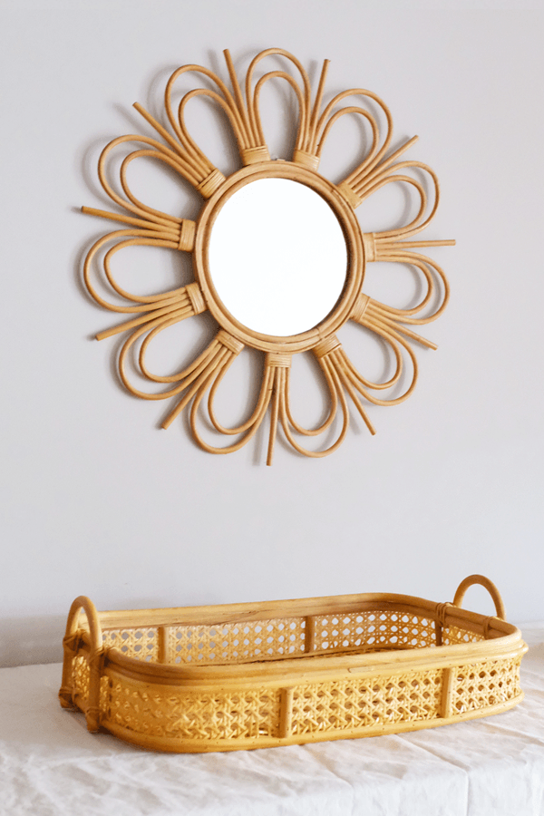 Bong Cane-Woven Rattan Tray