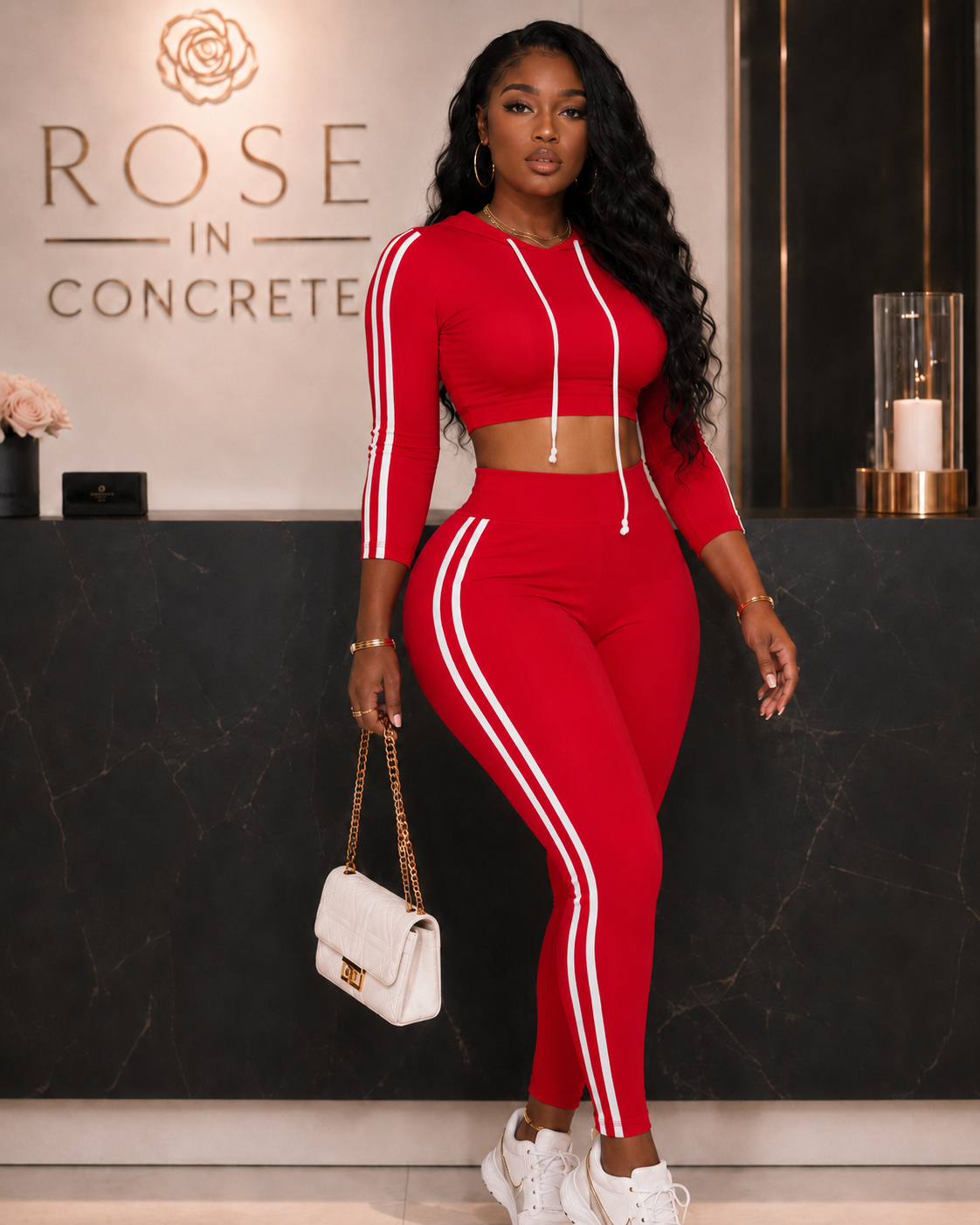 Striped Two Piece Lounge Set